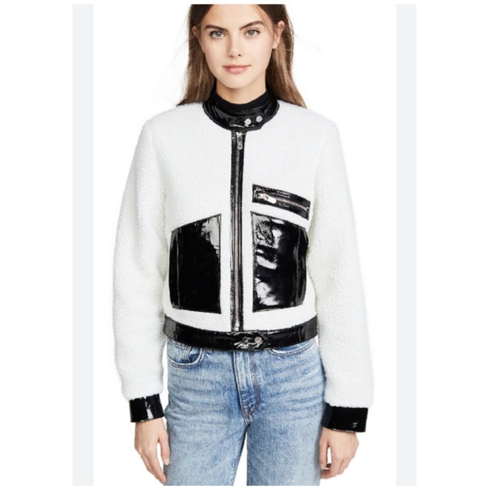 The mighty company St. Andrews sherpa leather jacket M NWT